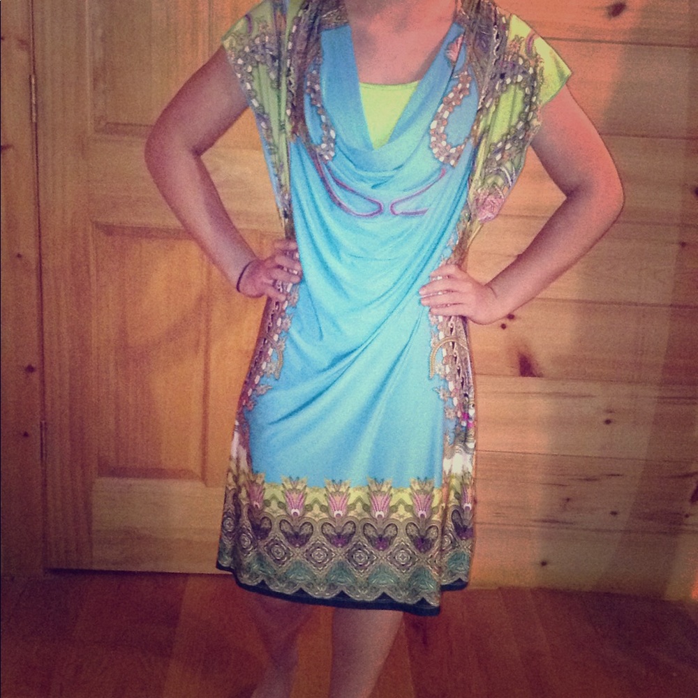One World  Silky multicolored dress